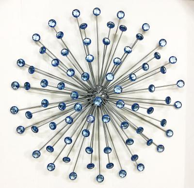 China Beads Diamond Modern Home Living Room Iron Art Starburst Metal Wall Hanging Decor for sale