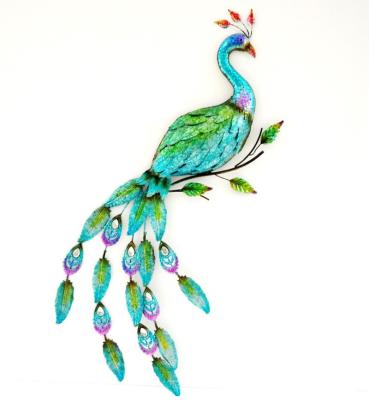 China Wall Art Home Decoration Metal Wall Art Decoration Garden Light Metal Peacock for sale