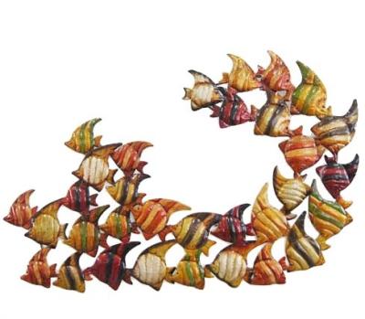 China Tropical Wall Art Craft Tropical Decor Iron Fish Marine Life Metal Fish Sculptures for sale