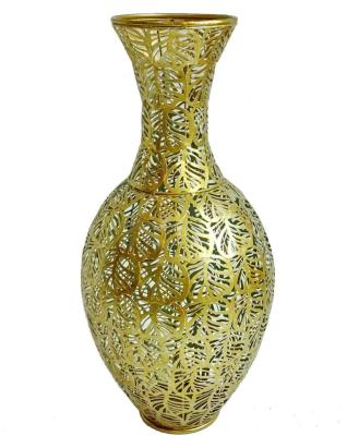 China Metal Vase Craft Art Metal Gold Vase Home Decor for sale