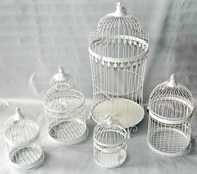 China Viable White Color Wedding Large Metal Wire Birdcage for sale