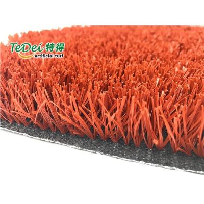 China pp + high quality orange turf sports garden grass artificial lawn composed of Red-orange composition for sale