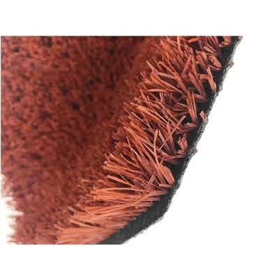 China Hot Sale PP + Compound Top Red Orange Synthetic Football Turf Soccer Turf Track Artificial Grass for sale