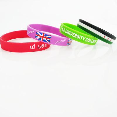 China Good Quality Silicone Durable Custom Wristband With Glowing In The Dark Logo for sale