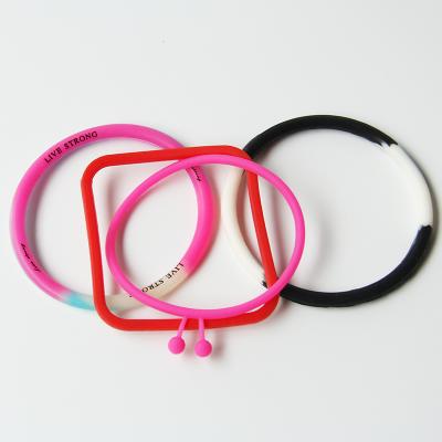 China Durable silicone custom cute pearl shape wristbands thin purchase silicone wristbands for adversting for sale