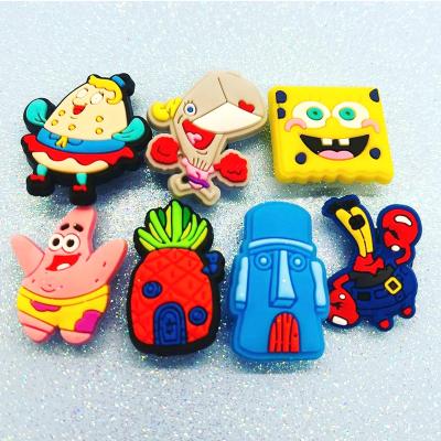 China Shoe Charms Shoe Charms Sponge and Bob Cartoon Croc Charm Pvc Croc Charms Anime for sale