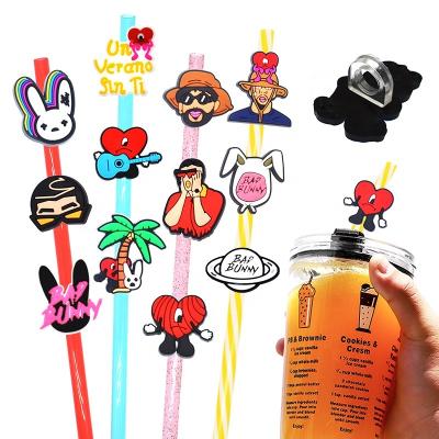 China Ti sin verano un bad rabbit disposable straw topper rubber straw topper charms bad conch rabbit straw toppers for sale