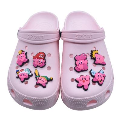 China Wholesale Accessories Shoe Charm 2022 Cartoon PVC Soft Shoe Decoration Kirby Charms For Shoes And As Gift Party Croc Charm for sale