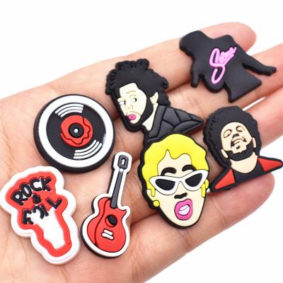 China Shoe Charm Singers Wappers Shoes Charms Soft PVC Decoration Accessories Croc Shoe Charms for sale