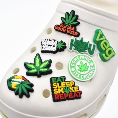 China PVC Shoe Charm Custom Fashion Shoe Decoration Croc New Charm 420 Weed Factory Croc Shoe Charm For Kids Shoes Charm Accessory for sale