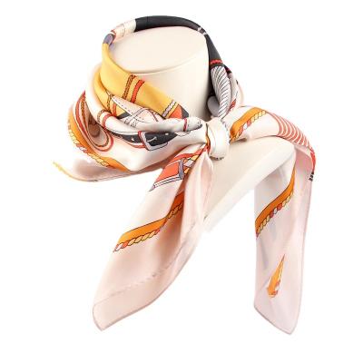 China Fashion Popular Promotional High Quality Goods Using Designer Scarf Styles Silk Hair Scarf for sale