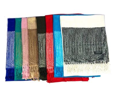 China Factory wholesale soft smooth feeling jacquard cashmere shawl 70% pashmina 30% silk woven warm viscous scarf for sale