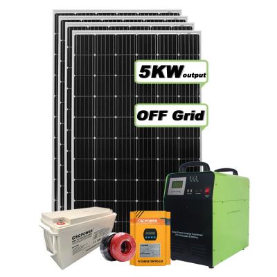 China Industrial 5kw Off Grid School Streets Charge Controller Energy System 5000w Solar Power System Solar Home for sale