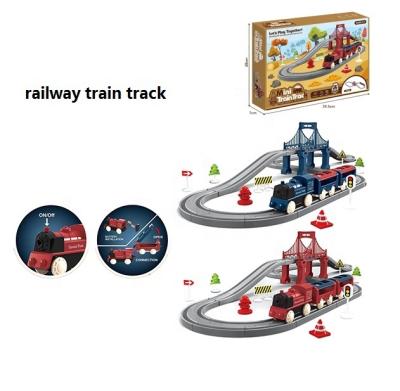 China Plastic Slot Toy 44 PCS Assembly Rail Train DIY Education Track Parent-child Toy for sale