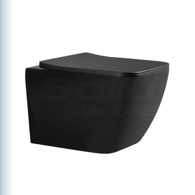 China BAILU W-SQUARE Concealed Cistern Sanitary Ware Wall-Hung Square Form Toilet Black And White Toilet Seat West Toilet Lavatory for sale