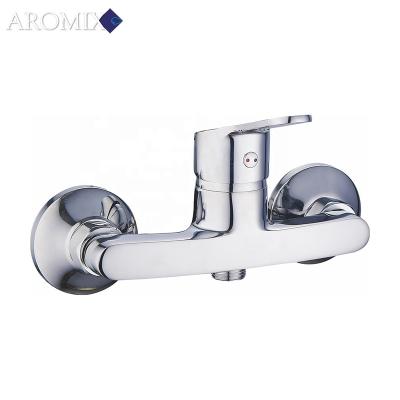 China Other Hot Sale Classic Brass Wall Mounted Double Hole Bathroom Mixer Chromed Faucet For Shower for sale