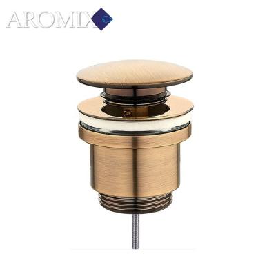 China Modern Bath Sink Strainer Bathroom Basin Sink External Antique Socket Modern Brass Bronze Pop Click Slam for sale