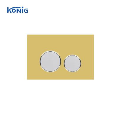 China Gold Modern Mirrored Glass Double Flush Plate With Chrome Knob Fit For Geberitsigma Concealed Cistern for sale