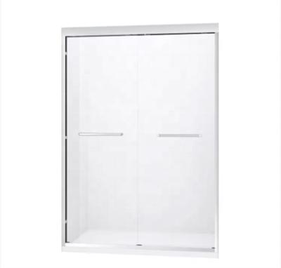 China Modern Hot Sale Customized Hotel Room Aluminum Frame 2 Side Tempered Glass Shower Door for bathroom for sale