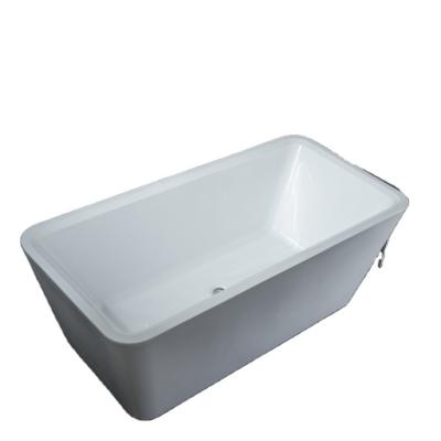 China Freestanding 67x31.5x23.6 inch High Quality Acrylic  Rectangle Center Drain Freestanding Bathtub for sale