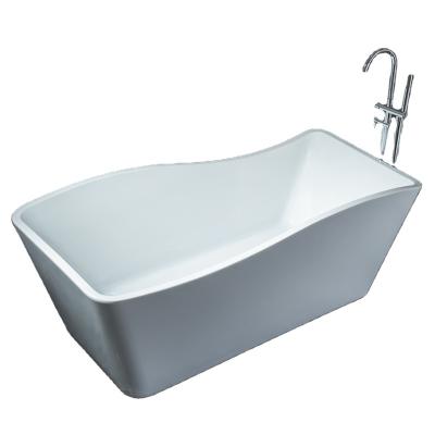 China Freestanding 67x30.7x25.6 inch High Quality Acrylic  Rectangle Center Drain Freestanding Bathtub for sale