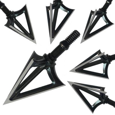 China Fixed Black 3Blade TIR X1 Hunting 100Grain Broadheads Stainless Steel Arrowhead Archery Black Arrow for sale