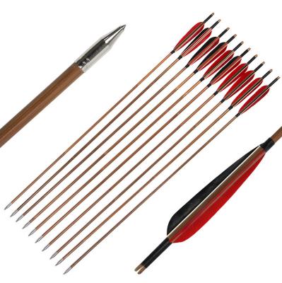 China Dropship Black Turkey Feather Antiquity 8.0mm OD Archery Arrow Shaft TIR Bamboo Recurve Bow for sale