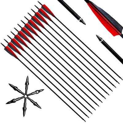 China Hunting Real Feather 30inch Blend Carbon Hunting Arrow Compound Bow Wholesale Shooting for sale