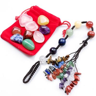 China Europe chakela jade blessing bag crystal combination set healing love pink crystal pendant for sale