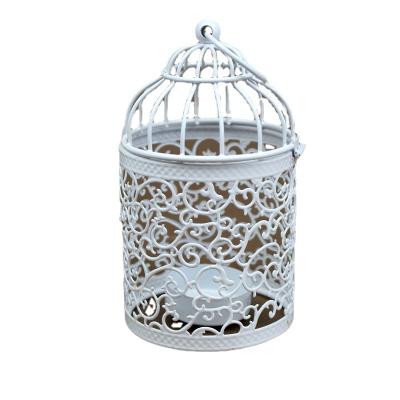 China Birdcage Wholesale Candlestick Candlestick Accesorries Metal Wedding Decoration Custom Iron CandleJar for sale