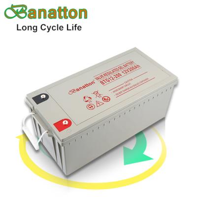 Chine Banatton 12V 200AH Bateria Solar Battery Deep Cycle Lead Acid GEL Deep Lead Acid GEL Accu Banatton Battery Solar System / Wind System / Solar Battery Pil Solar Baterai à vendre