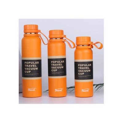 China PORTABLE Upright Shape Vacuum Insulated Flask Custom Logo Stainless Steel Water Bottle With Handle Lid for sale