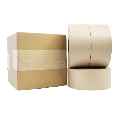 China Cardboard Fruit Sealing Shop Wrapping 1 Roll 2.75In x 493Ft White Wet Water Activated Brown Kraft Wrapping Tape Gummed Paper Custom Wholesale for sale