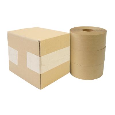 China Free Sample Paperboard Sealing Cardboard Sealing Custom White Brown Wet Water Activated Kraft Paper Gummed Tape Packaging for sale