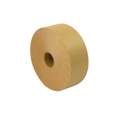 China Custom White Wet Water Safe Sealing 2.75Inch 656Ft Cardboard Brown Kraft Paper Activated Gummed Tape Paper Packaging for sale