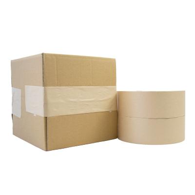 China Recyclable White Wet Cardboard Sealing TapePower Plants Water Activated Kraft Brown Custom Gummed Paper Tape for sale