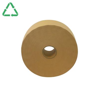 China Eco-friendly Cardboard Sealing TapePower Brand Wet Water Activated Bonded Custom White Kraft Brown Paper Tape for sale