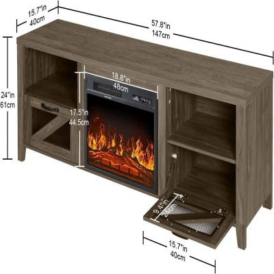 China Hot Selling Adjustable Popular Media Electric Fireplace Heater TV (Other) Stand Multicolor Electric Fireplace Wall Mounted Insert for sale