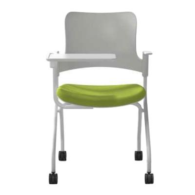 China 2022 Comfortable Plastic Foldable Student School Training Chairs With Tablet Arm Writing Ergonomic Chair for sale