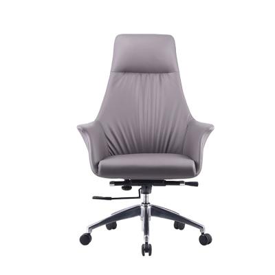 China Living Room Office Leather Chair Executive Wide Back Chair (Height) Cushion Adjustable Comfortable Chair High With Armrests for sale