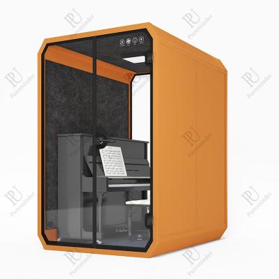 China Soundproof Modular Chair Modular Mobile Home Office Studio Desks Studio Acoustic Steel Pods Office Phone Booth Work Indoor Meeting for sale