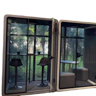 China Modular Portable Phone Booth In Silence Glass Movable Mobile Pod Chair Office Phone Prefab Backyard Laid Private Meeting Space for sale