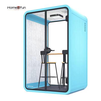 China Eco-Friendly Outdoor Backyard Modular Home Office Prefab Phone Booth 40ft Telephone Booth Cast Pod Franco Truck 4 Person for sale