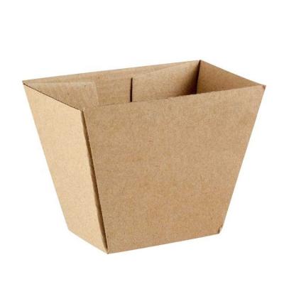 China Disposable Brown Corrugated Kraft Chip Cup Disposable Fast Food Serving Chip Tray Bio Cardboard Burger Eco Cup for sale