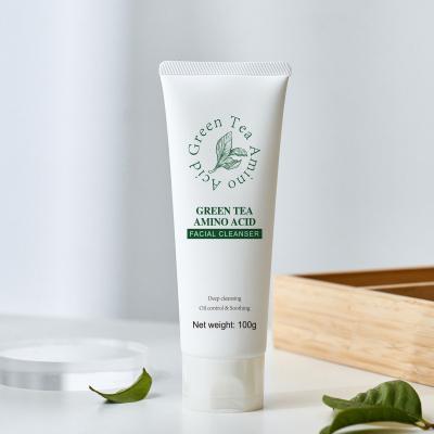 China Acne Treatment OEM/ODM Foam Oil Control Green Tea Amino Acid Aloe Vera Beauty Facial Cleanser for sale