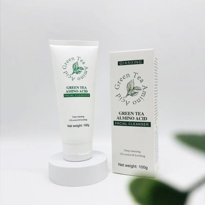 China Acne Treatment Organic Pore Cleansning Green Tea Face Wash Whitening Foaming Facial Cleanser Deeply Moisturizing for sale