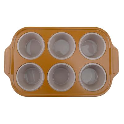 China Viable Custom Color Logo Rectangle Oval Shape Silicone Cake Making Molds Baking Tools With 6 Holes for sale