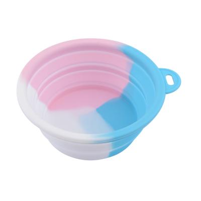 China Silicone Viable Collapsible Pet Bowl Portable Pet Puppy Food Container Dog Bowl For Outdoor Camping for sale