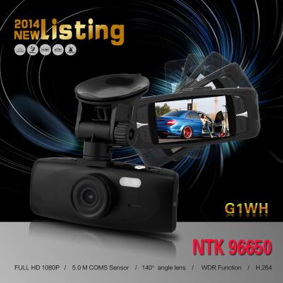 China 2014 Bigger Year G1WH 320mah Battery Car Dash Camera DVR Novatek NT96650 AR0330 Lens G1WH for sale