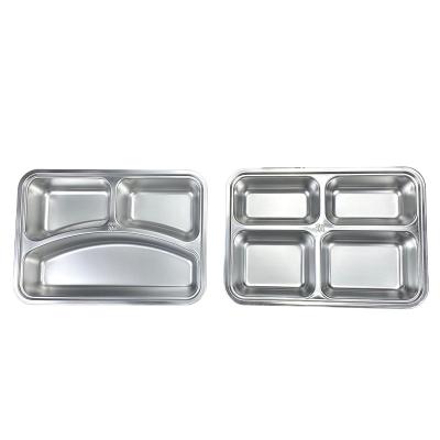 China China Factory Sustainable Hot Sale Fast Food Serving Tray 304 Stainless Steel Bento Tray for sale